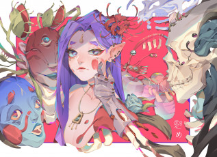 Картинка аниме животные +существа девочка маски