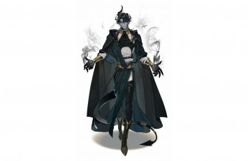 Картинка аниме ангелы +демоны демон магия рог хвост