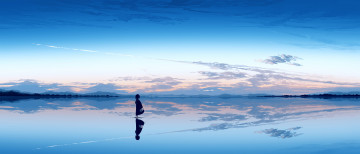 Картинка аниме пейзажи +природа девушка