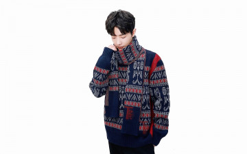 Картинка мужчины xiao+zhan актер свитер шарф