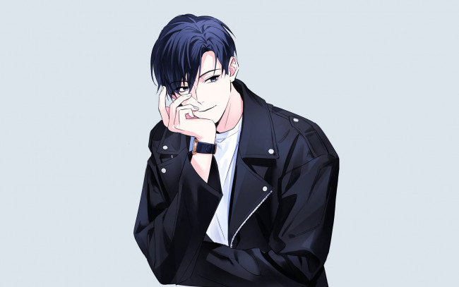 Обои картинки фото аниме, unknown,  другое , парень, куртка