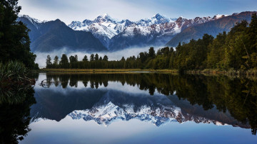 Картинка lake+matheson southern+alps new+zealand природа реки озера lake matheson southern alps new zealand