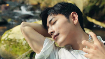 Картинка мужчины xiao+zhan актер камни ручей