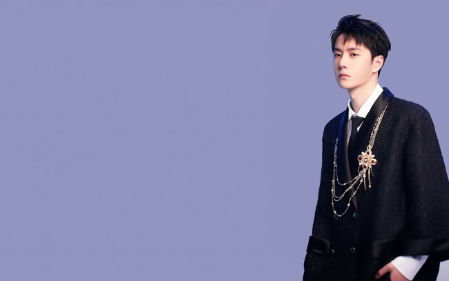 Обои картинки фото мужчины, wang yi bo, актер, пальто, украшения