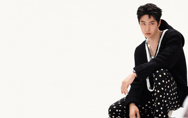 Обои картинки фото мужчины, wang yi bo, актер, свитер