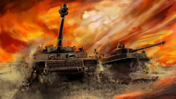 обоя видео игры, world of tanks, танки, огонь, тучи, грязь