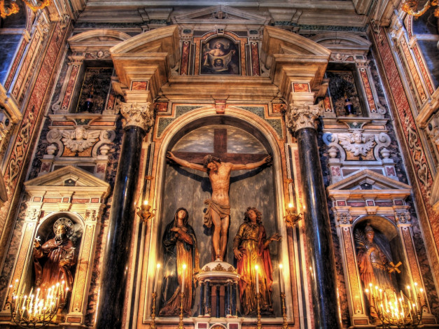 Обои картинки фото интерьер, убранство, роспись, храма