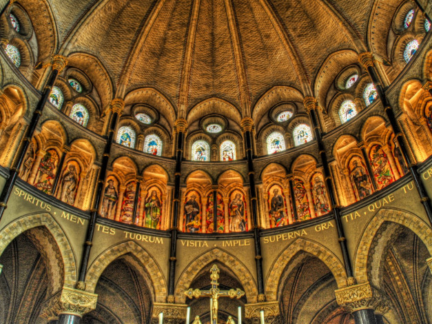 Обои картинки фото интерьер, убранство, роспись, храма