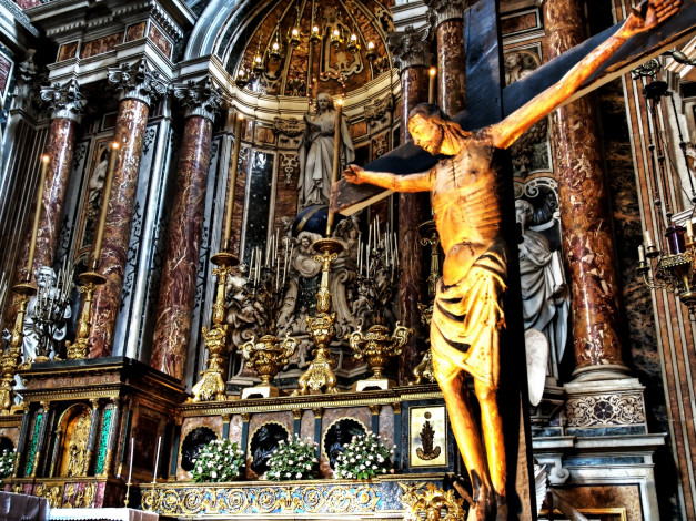 Обои картинки фото интерьер, убранство, роспись, храма