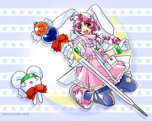 Обои картинки фото аниме, nurse, witch, komugi, chan