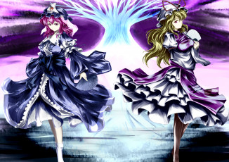 Картинка аниме touhou yakumo yukari saigyouji yuyuko