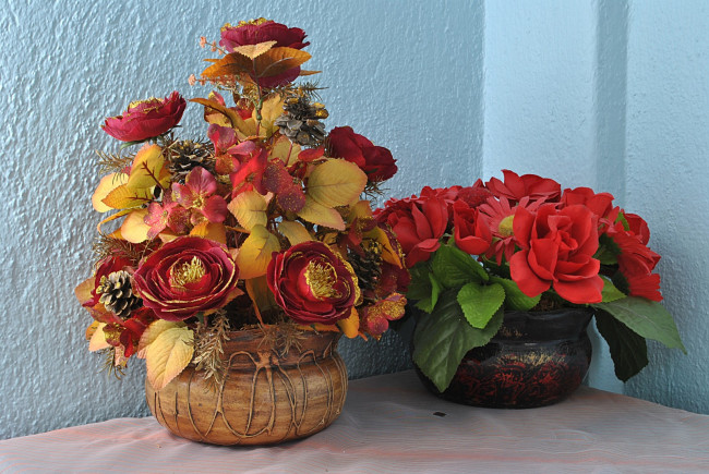 Обои картинки фото разное, ремесла, поделки, рукоделие, листья, стена