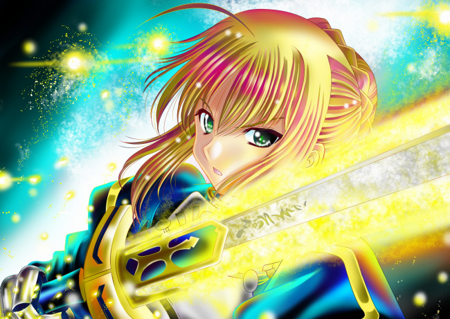 Обои картинки фото saber, аниме, fate, stay, night, zero