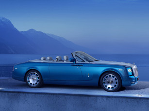обоя автомобили, rolls-royce, waterspeed, collection, синий, 2014г, drophead, phantom, coupе