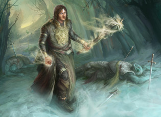 Картинка фэнтези маги +волшебники маг арт магия посох мужчина