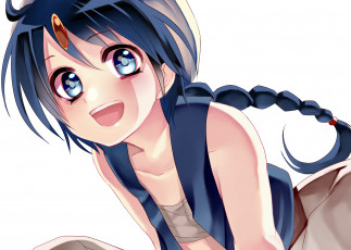 Картинка аниме magi+the+labyrinth+of+magic мужчина улыбка magi aladdin одна коса голубые глаза solo длинные волосы the labyrinth of magic счастливый жилет белый фон синие kara hayashi