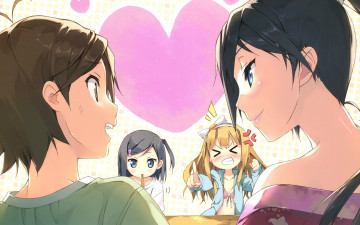 Картинка аниме henneko улыбка смущение недовольство злость румянец hentai ouji to warawanai neko сердце art kantoku tsutsukakushi tsukushi azuki azusa tsukiko yokodera youto взгляд девушки парень anime