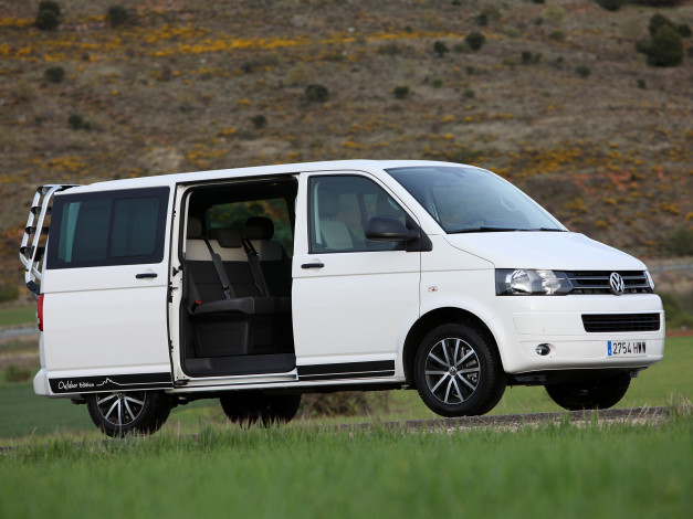 Обои картинки фото автомобили, volkswagen, outdoor, edition, multivan, светлый, 2014, t5
