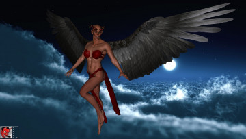 Картинка 3д+графика существа+ creatures облака полет демон