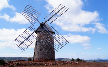Картинка разное мельницы мельница облака