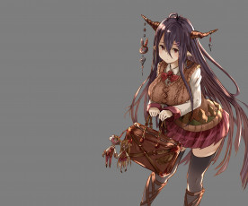 Картинка аниме животные +существа девушка