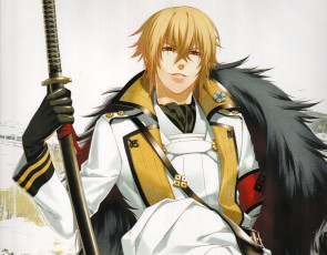 Картинка аниме hakuoki парень меч