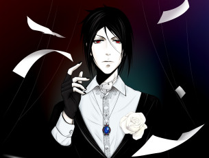 Картинка аниме kuroshitsuji себастьян