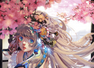 Картинка аниме unknown +другое девушка цветы