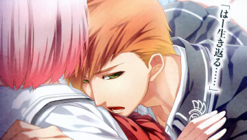 Картинка аниме norn9 art teita visual novel masamune to-va рыжий зеленые глаза иероглифы