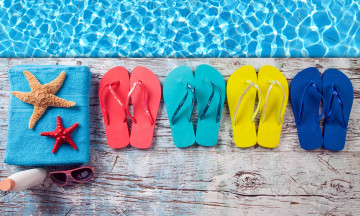 Картинка разное одежда +обувь +текстиль +экипировка бассейн полотенце очки шлепанцы