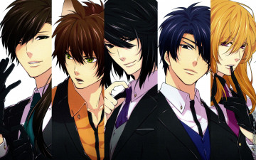 Картинка аниме unknown +другое art teita jyuzaengi engetsu sangokugen chouhi chouryou chouun kakoutou sousou парни костюм ушки перчатки галстук рубашка