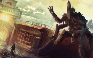 Картинка фэнтези роботы +киборги +механизмы nick foreman робот ребёнок арт