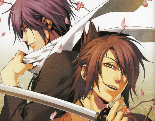 Обои картинки фото аниме, hakuoki, парни
