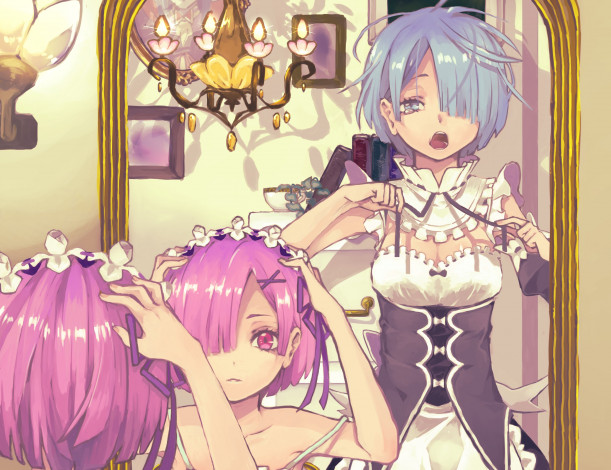 Обои картинки фото аниме, re,  zero kara hajimeru isekai seikatsu, девочки