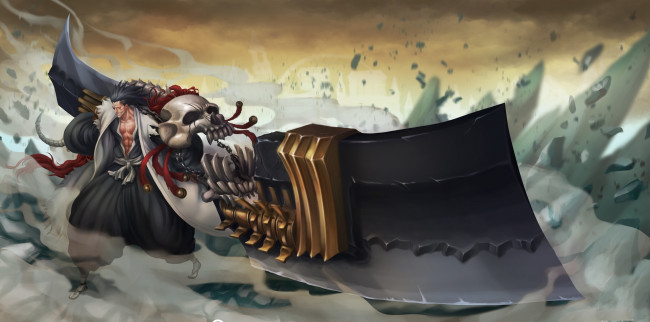 Обои картинки фото аниме, bleach, kenpachi, zaraki