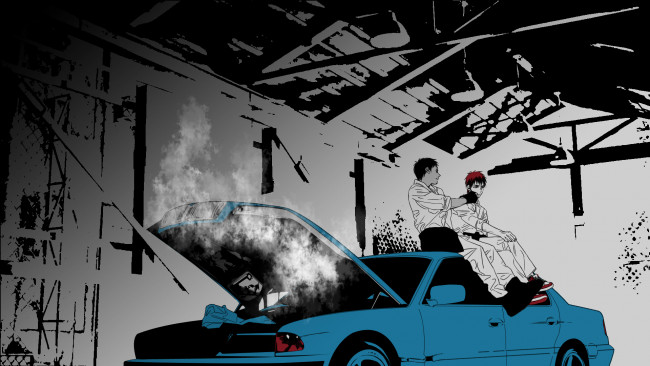 Обои картинки фото аниме, kuroko no baske, парни, машина