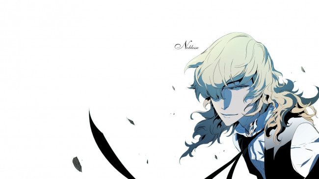 Обои картинки фото аниме, noblesse, дворянство, манхва, frankenstein, белая, рубашка, белый, фон, тёмное, копьё