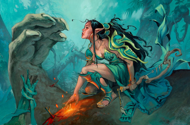 Обои картинки фото фэнтези, эльфы, эльф, целительница, богов