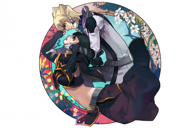 Обои картинки фото аниме, yu-gi-oh, пара