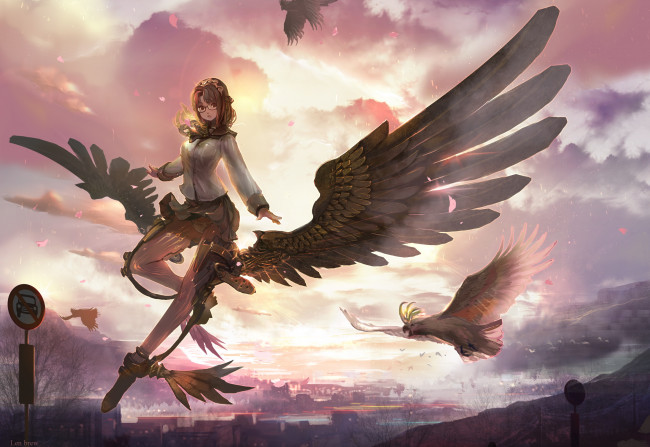 Обои картинки фото аниме, ангелы,  демоны, ангел