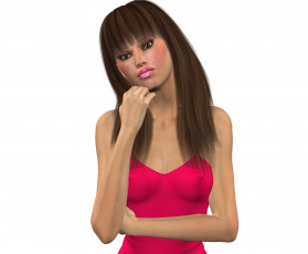 Картинка 3д+графика люди+ people девушка взгляд фон