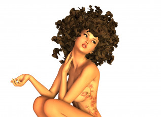 обоя 3д графика, история , history, девушка, взгляд, фон