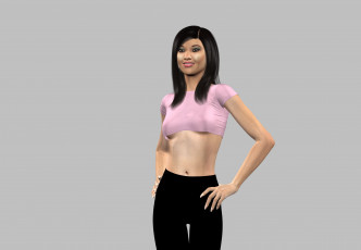 Картинка 3д+графика люди+ people взгляд фон девушка