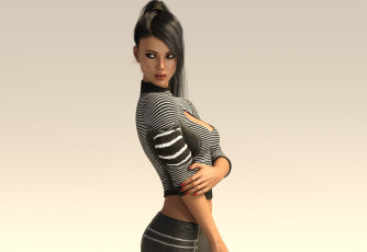 Картинка 3д+графика люди+ people фон взгляд девушка