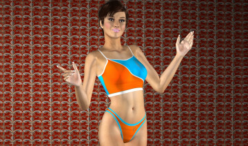 Картинка 3д+графика люди+ people девушка фон взгляд