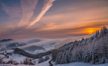 Картинка природа зима рассвет