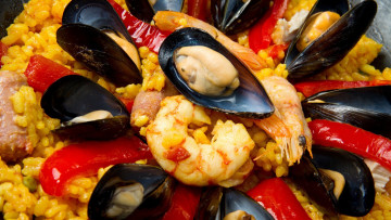 Картинка еда рыбные+блюда +с+морепродуктами мидии креветки