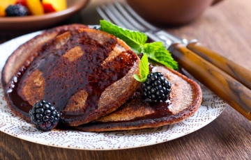 Картинка еда блины +оладьи оладьи ежевика мята