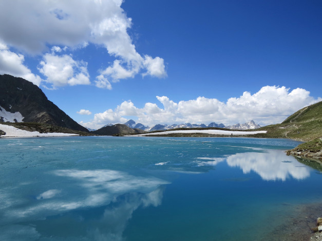 Обои картинки фото природа, реки, озера, озеро, горы