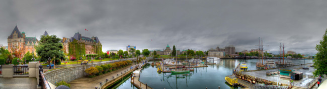 Обои картинки фото виктория, канада, города, - панорамы, запад, канады, британская, колумбия, город, панорама, остров, ванкувер